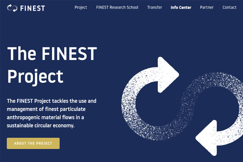 Screenshot der Website von The FINEST Project. Ein Ausschnitt der Startseite wird hier abgebildet. Es ist nur der Kopbereich sichtbar.